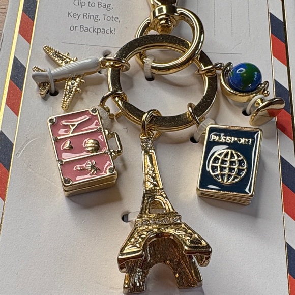 True to Form Gold toned Travelers Charm and Key Ring - Picture 2 of 4